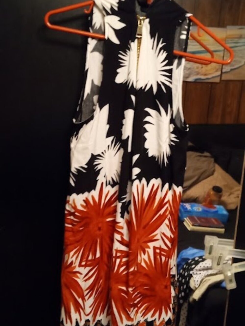 msk XL sleeveless zip front dress 100% rayon